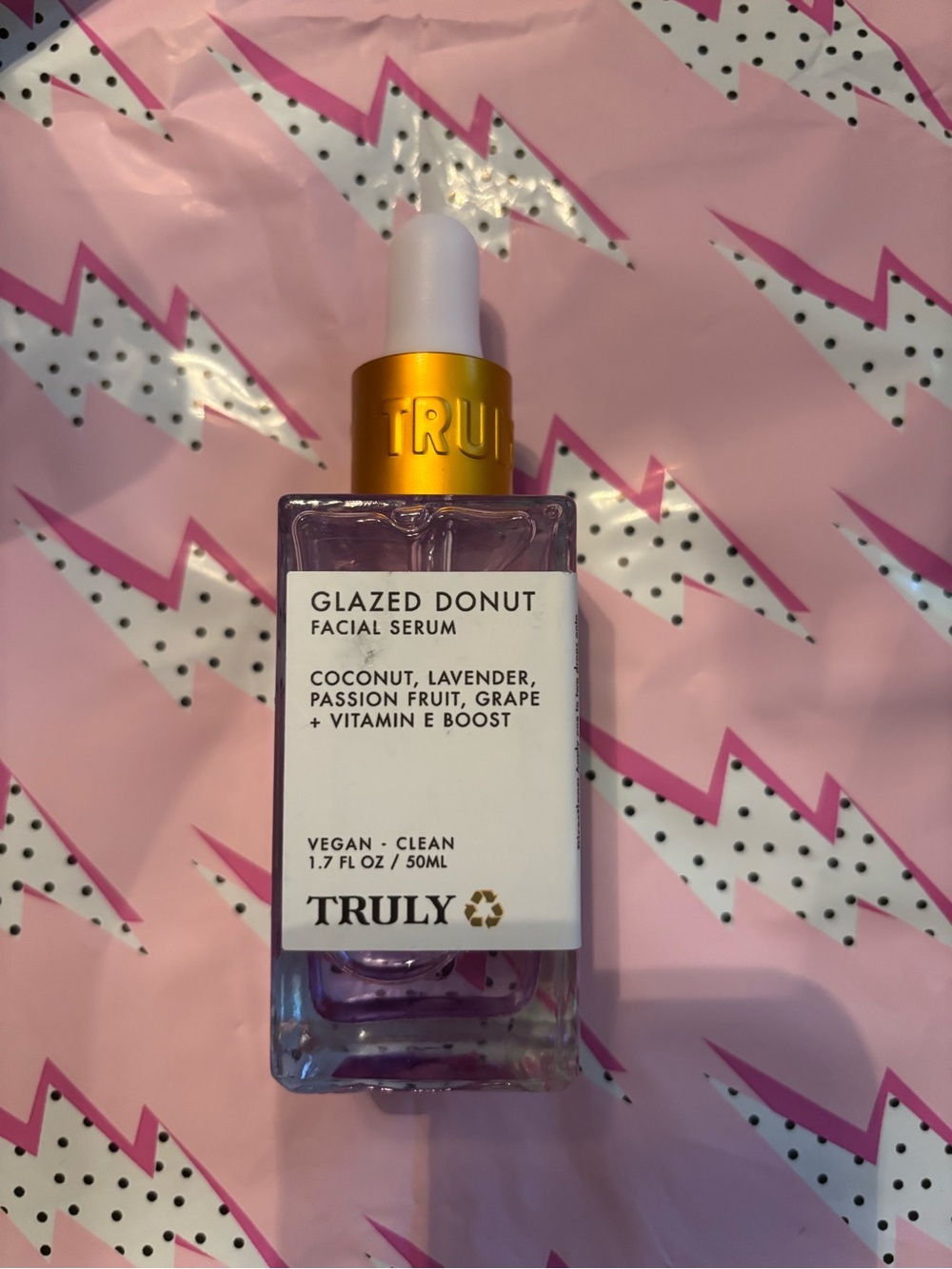 TRULY Glazed Donut Facial Serum — Lavender & Gold Accents